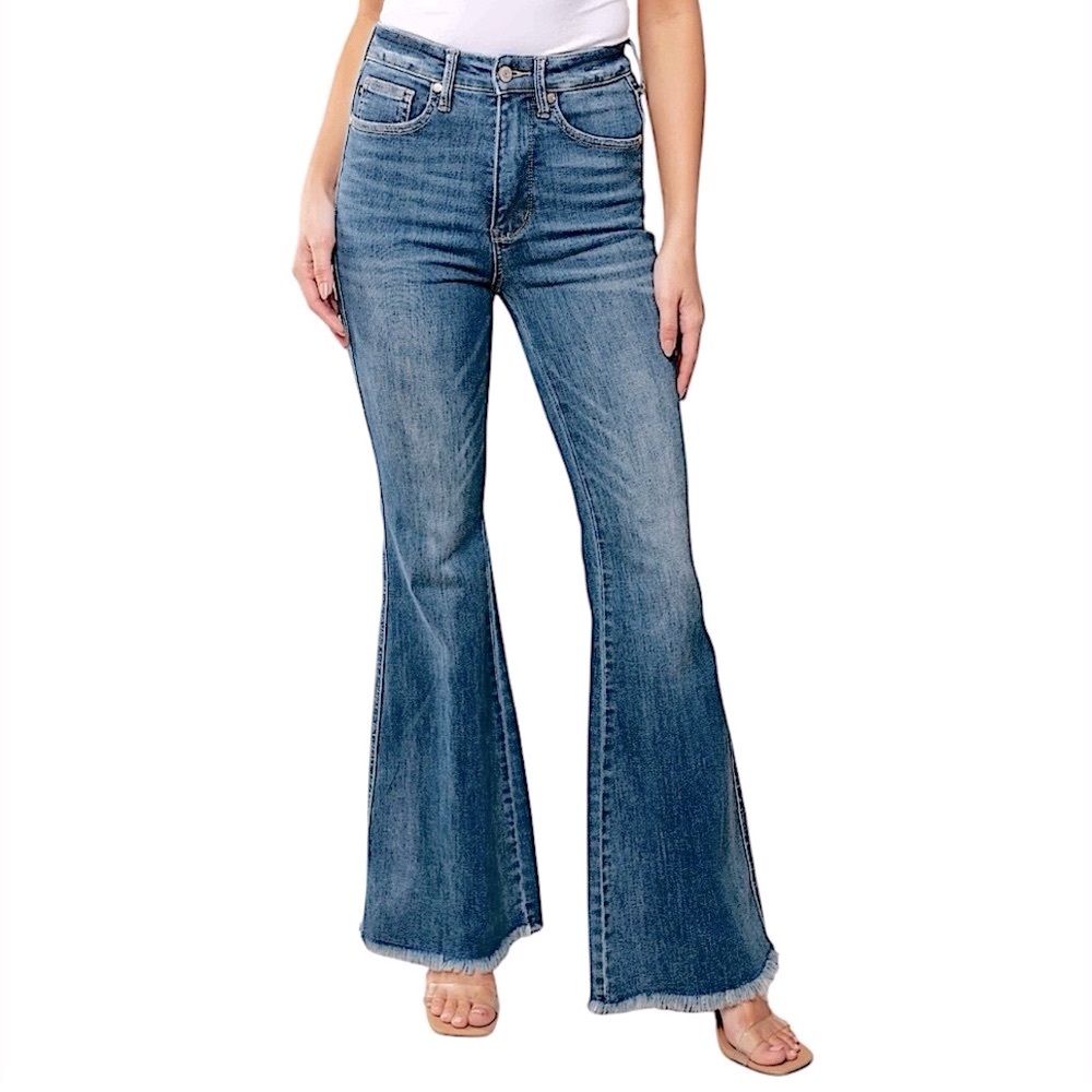 Judy Blue Miley High Waist Wide Flare - Picture 1 of 16